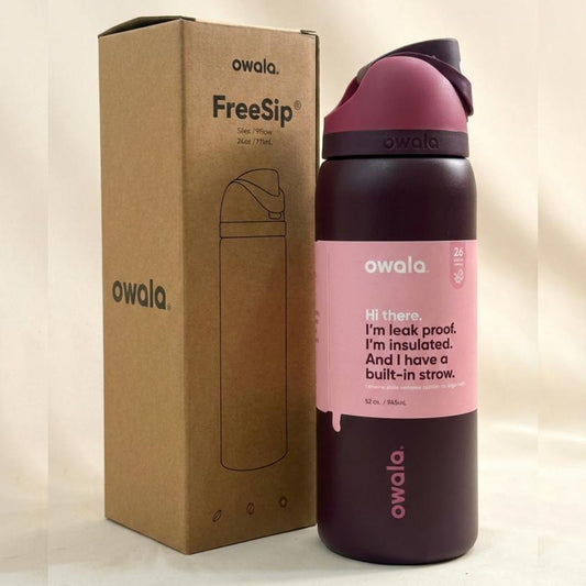 NEW Owala Black Cherry Freesip Insulated Stainless Steel Water Bottle Bpa-Free Sports 32 Oz, Gift Ideas